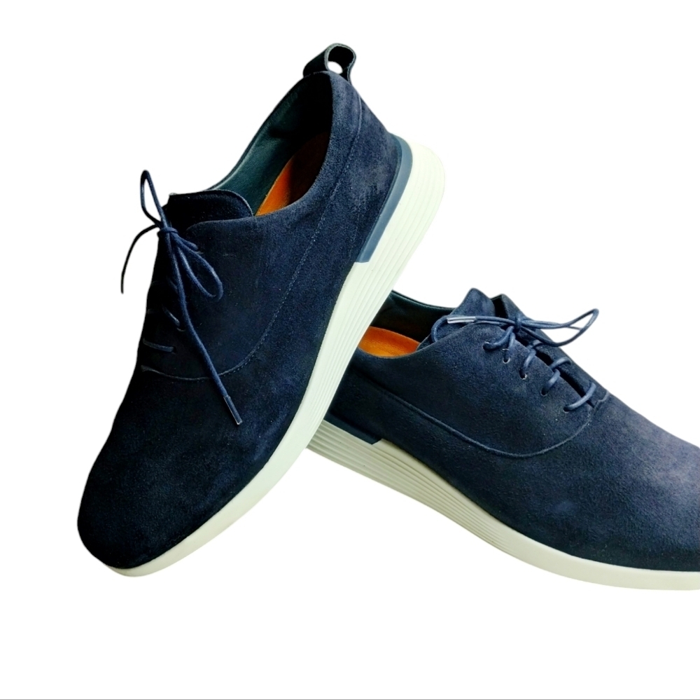 Wolf & Shepard Leather Crossover Longwing Blucher Shoes Mens 10M Navy Old Money